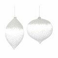 Smartgifts DS 7.25-9 in. Glass Ornament White & Clear - Set of 4 SM2615741